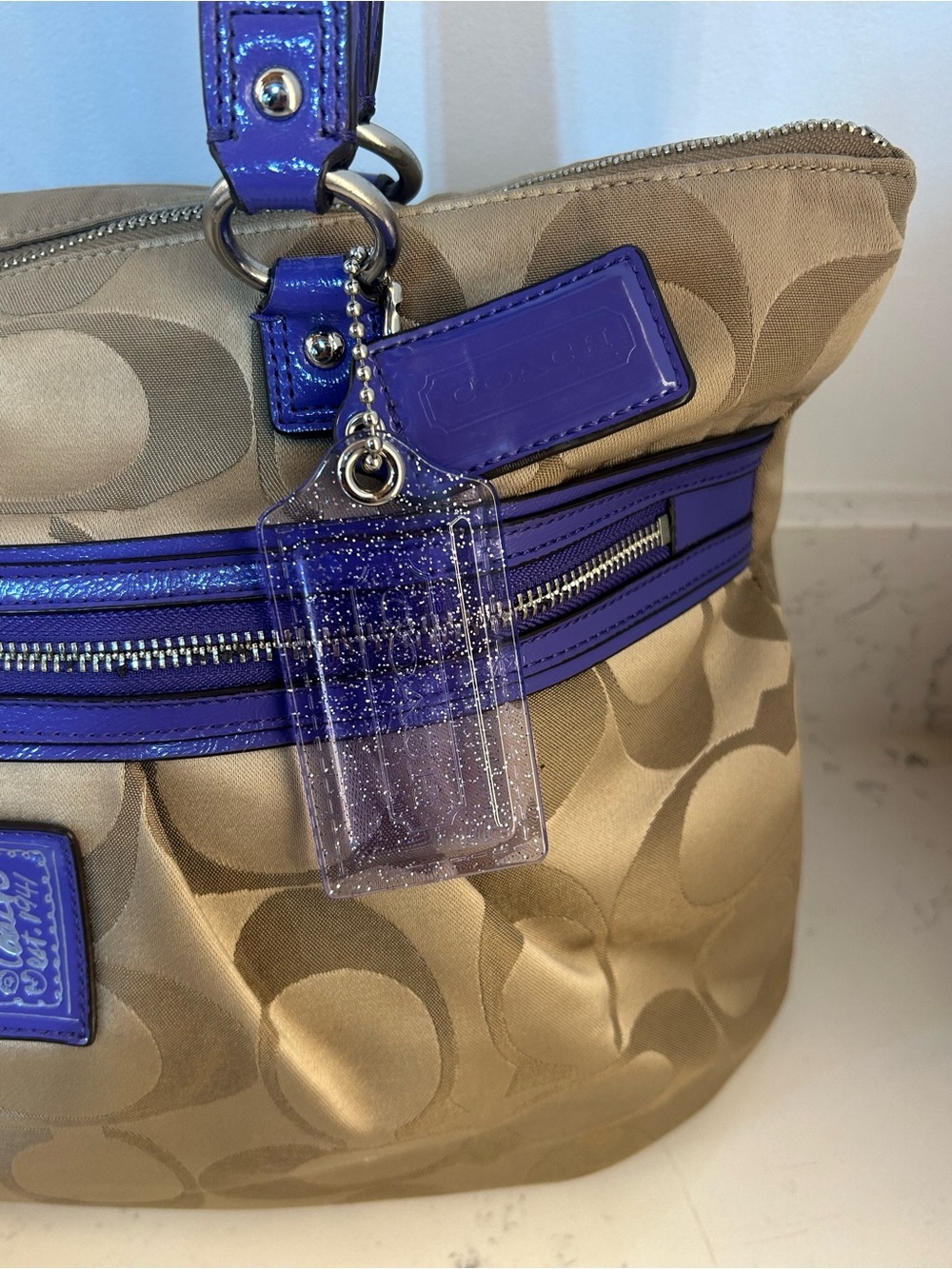 Y2k Coach Poppy Daisy Signature Sateen Large Tote Bag… - Gem